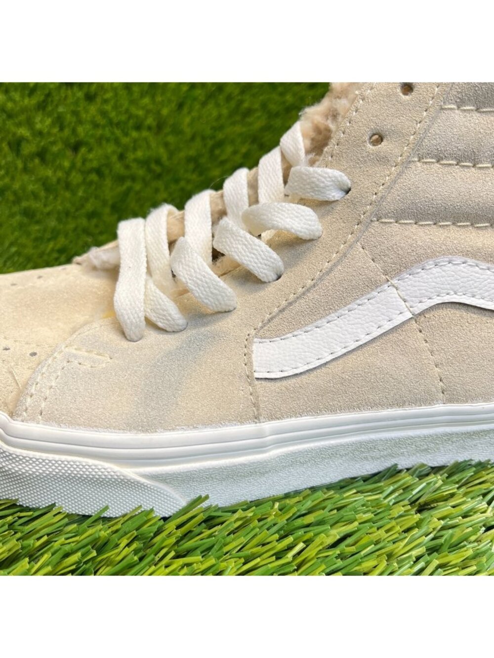 Vans Sk8 Hi Cozy Hug Biscotti Womens Size 5.5 Beige Athletic Skate Shoes Sneaker